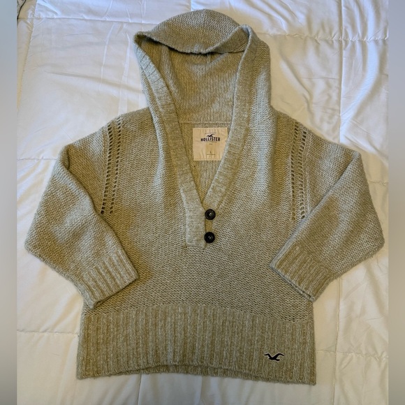 Hollister Sweaters - Hollister Light Tan wool blend Knit v neck Pullover sweater size Large